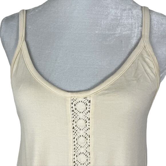 San Francisco City Lights Gypsy Girl Lace Cami Tank Top Cream/Tan Size Large NEW - Picture 4 of 7
